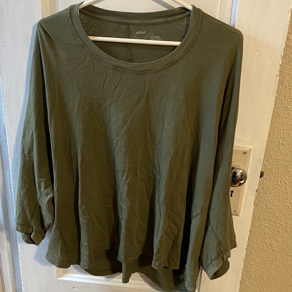 Aerie Forest Green Long Sleeve Top